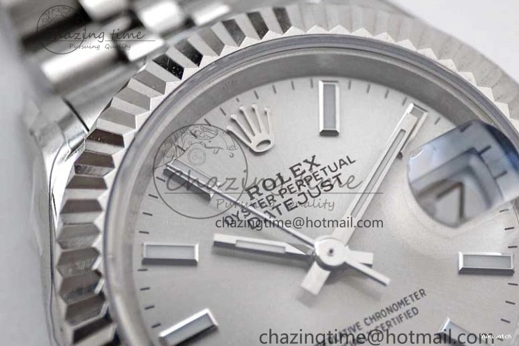 Dial Steel DateJust 28 SS Silver 1:1 NH05 Bracelet 904L on TWF President Best Lady Edition 0207